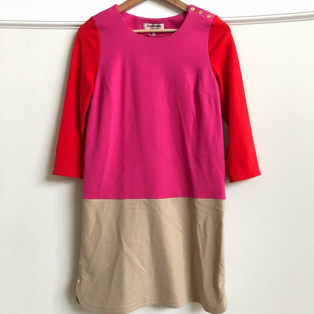 Juicy Couture Pink Colorblock Snap Accent Dress